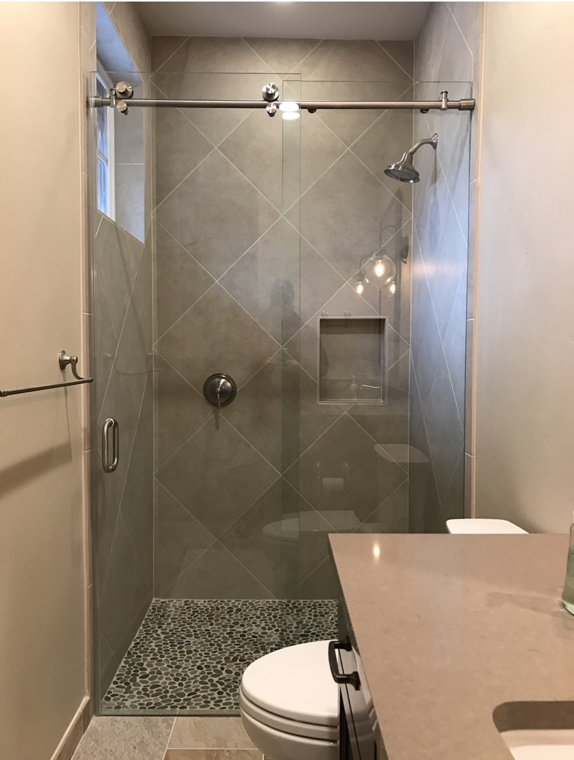 sliding glass shower door installation in bend, oregon